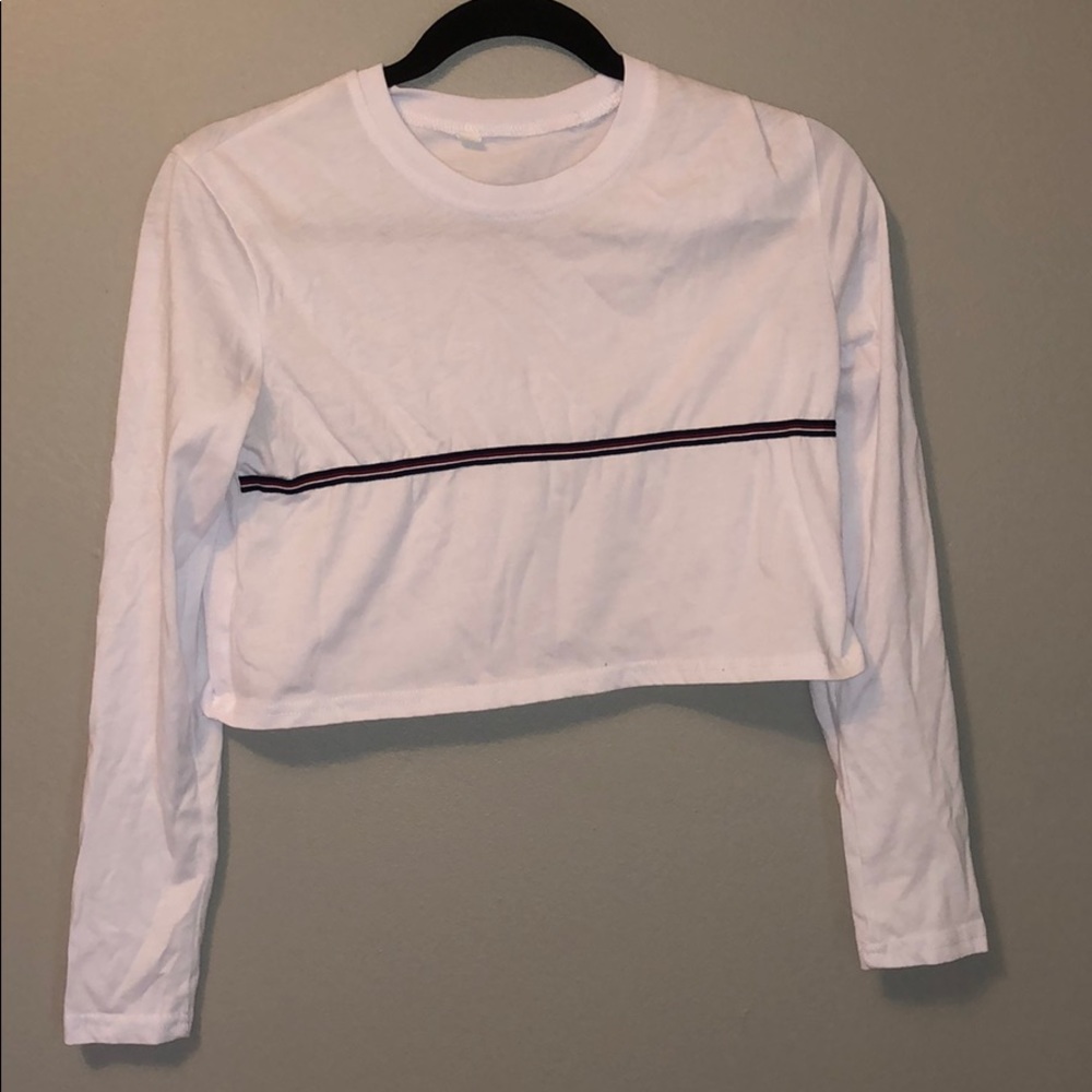 cropped white long sleeve